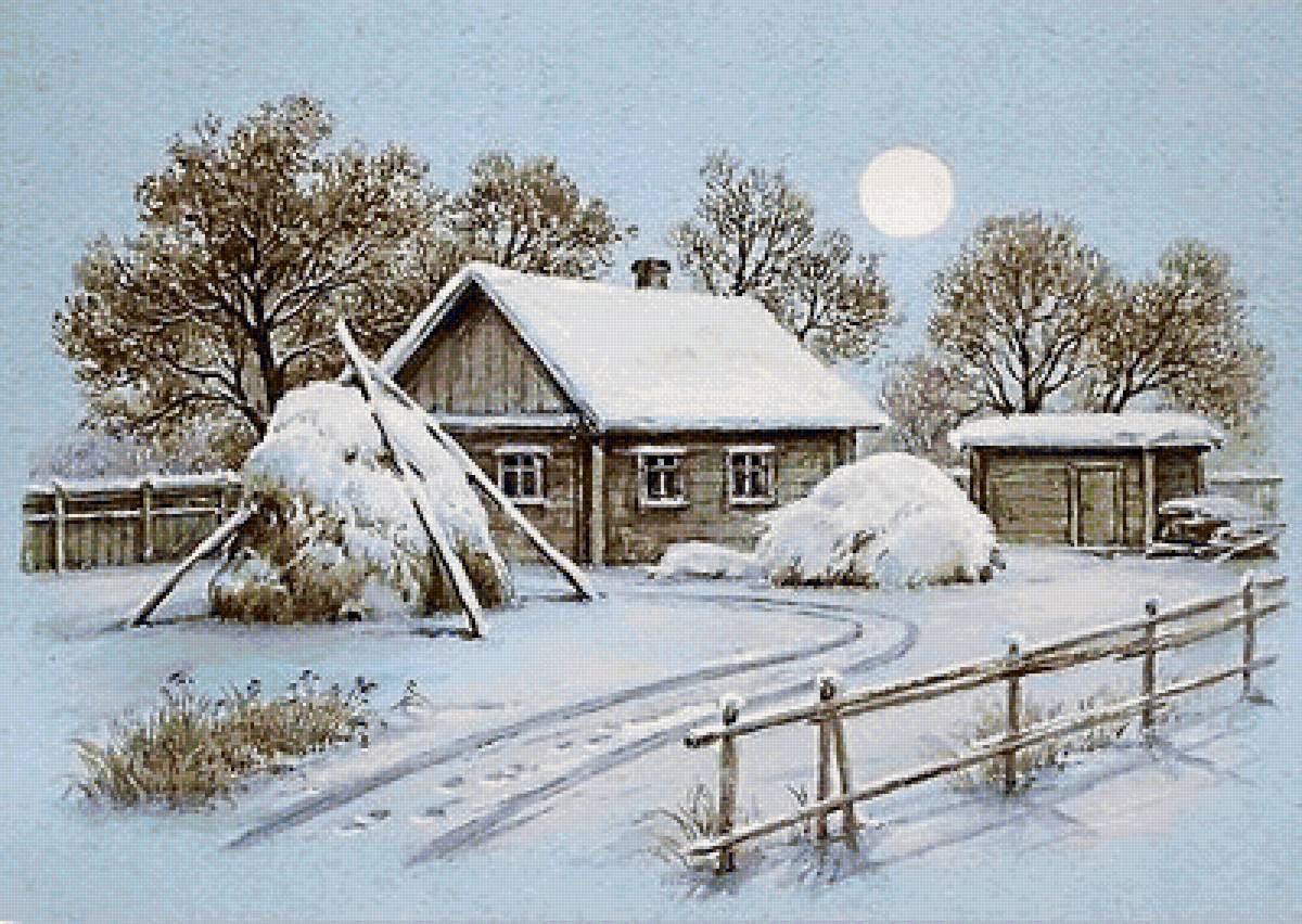 "вот моя деревня,вот мой дом родной..." - снег, зима, деревня, дом, пейзаж - предпросмотр