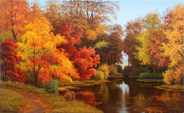 Осень - осень озеро парк - оригинал