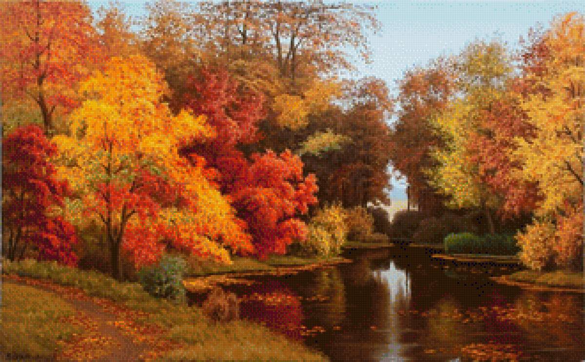 Осень - осень озеро парк - предпросмотр