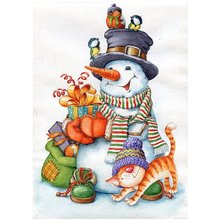 Оригинал схемы вышивки «веселый снеговик» (№1371065)