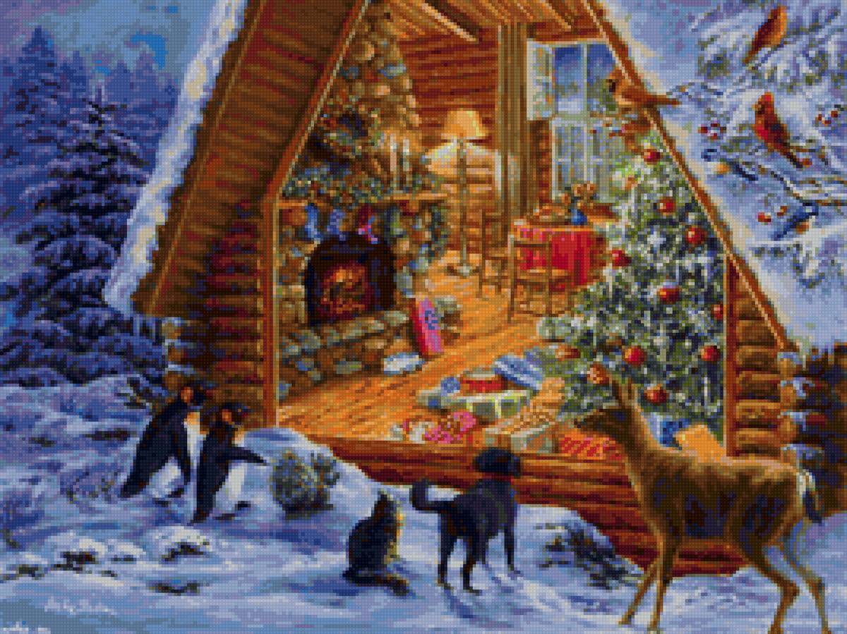 зимний дом 8 - снег, зима, рождество - предпросмотр