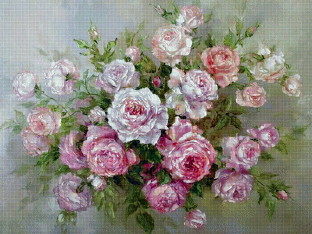 Розы - цветы, картина, живопись, розы, оксана кравченко - предпросмотр