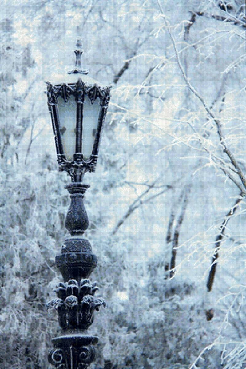Зимний день - пейзаж, зима, зимний день, фонарь - предпросмотр