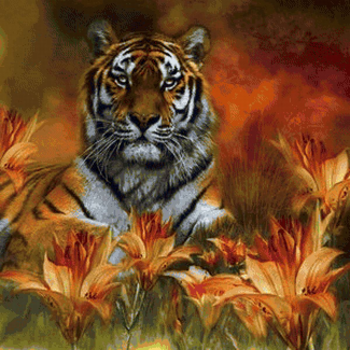 Тигр - тигр, большая кошка, осень - предпросмотр