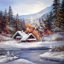 Зимний день по картине Анка Булгару