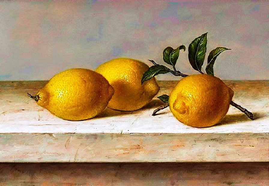 Худ. Рой Ходриен 1 - лимоны, фрукты - оригинал