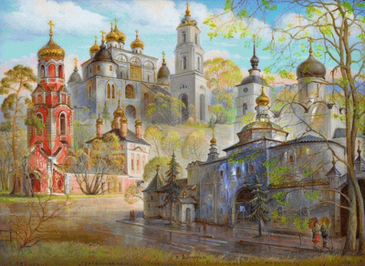 Русь православная - живопись, пейзаж, картина - предпросмотр