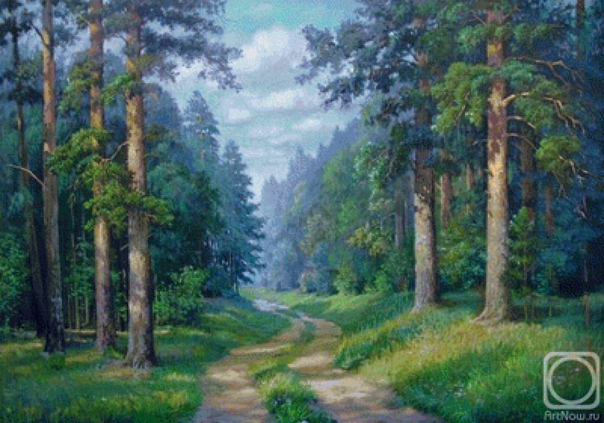 Лес - природа, живопись, картина - предпросмотр