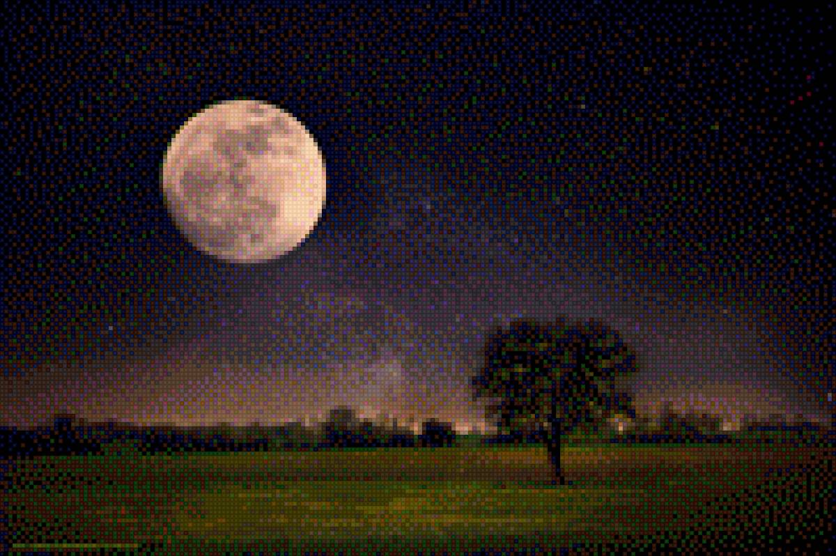 лунная ночь - ночь, небо, природа, луна - предпросмотр
