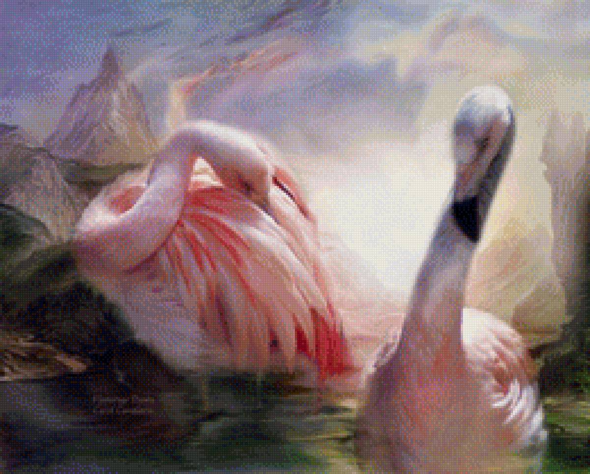 фламинго2 - картина, животные - предпросмотр