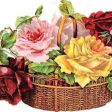 Оригинал схемы вышивки «корзина роз» (№1399599)
