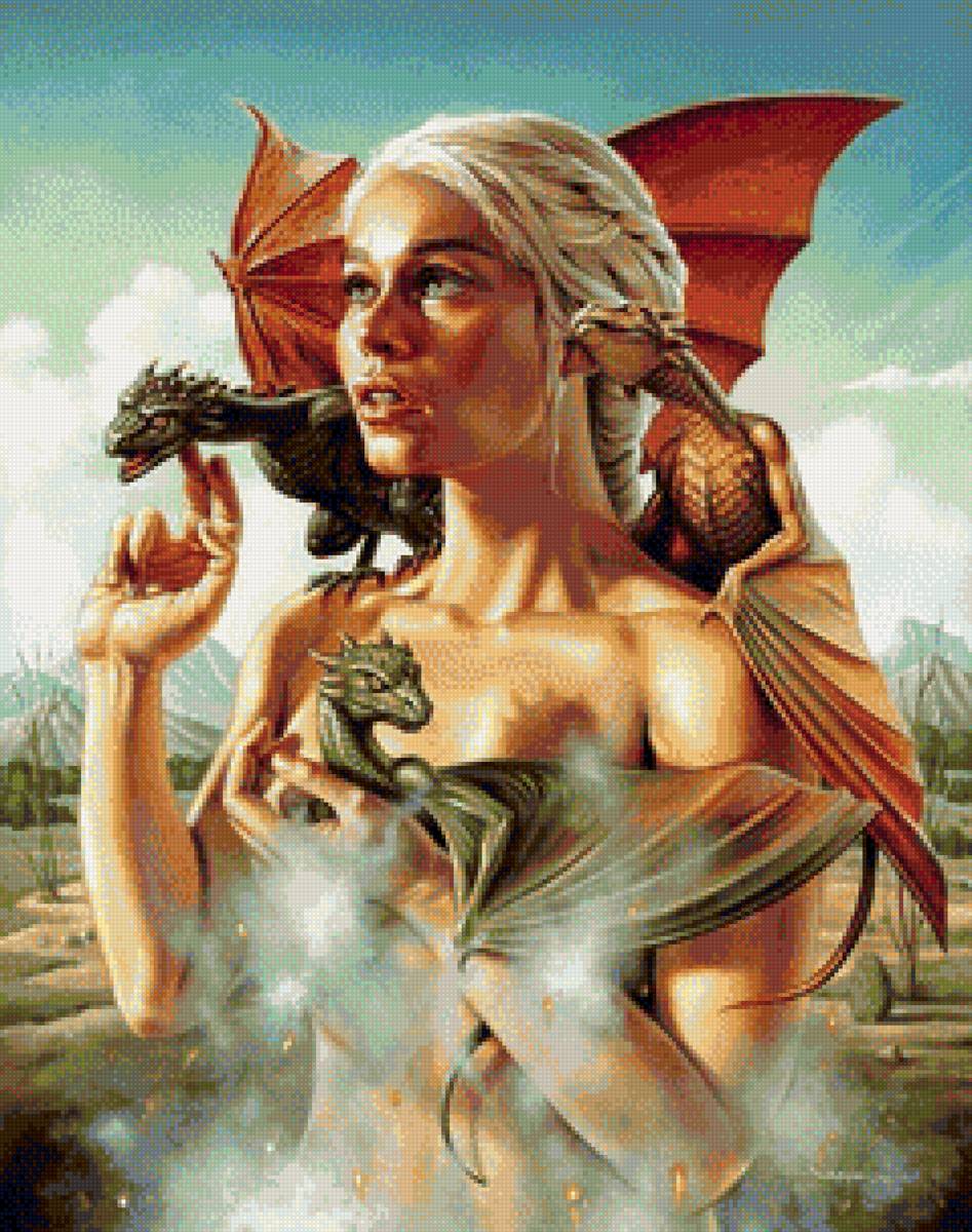 Дэйнерис - драконы, фэнтези, игра престолов, девушка, мать драконов - предпросмотр