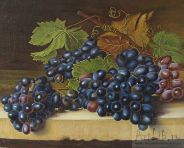 Натюрморт с виноградом - натюрморт, виноград - оригинал
