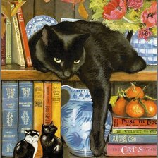 Оригинал схемы вышивки «Черный кот» (№1408486)