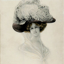 Оригинал схемы вышивки «дама в шляпке» (№1408586)
