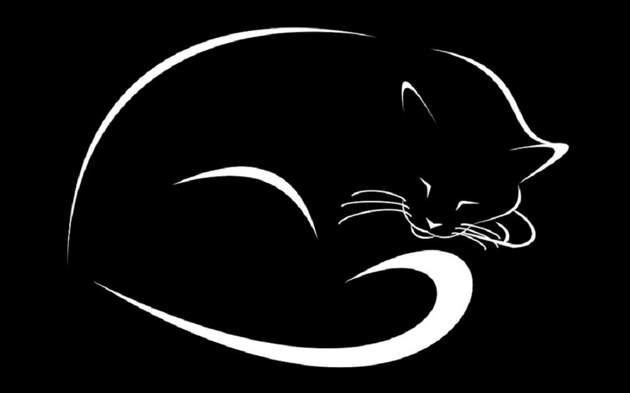 подушка ч/б "Спящий кот" - кот, черно-белая подушка - оригинал