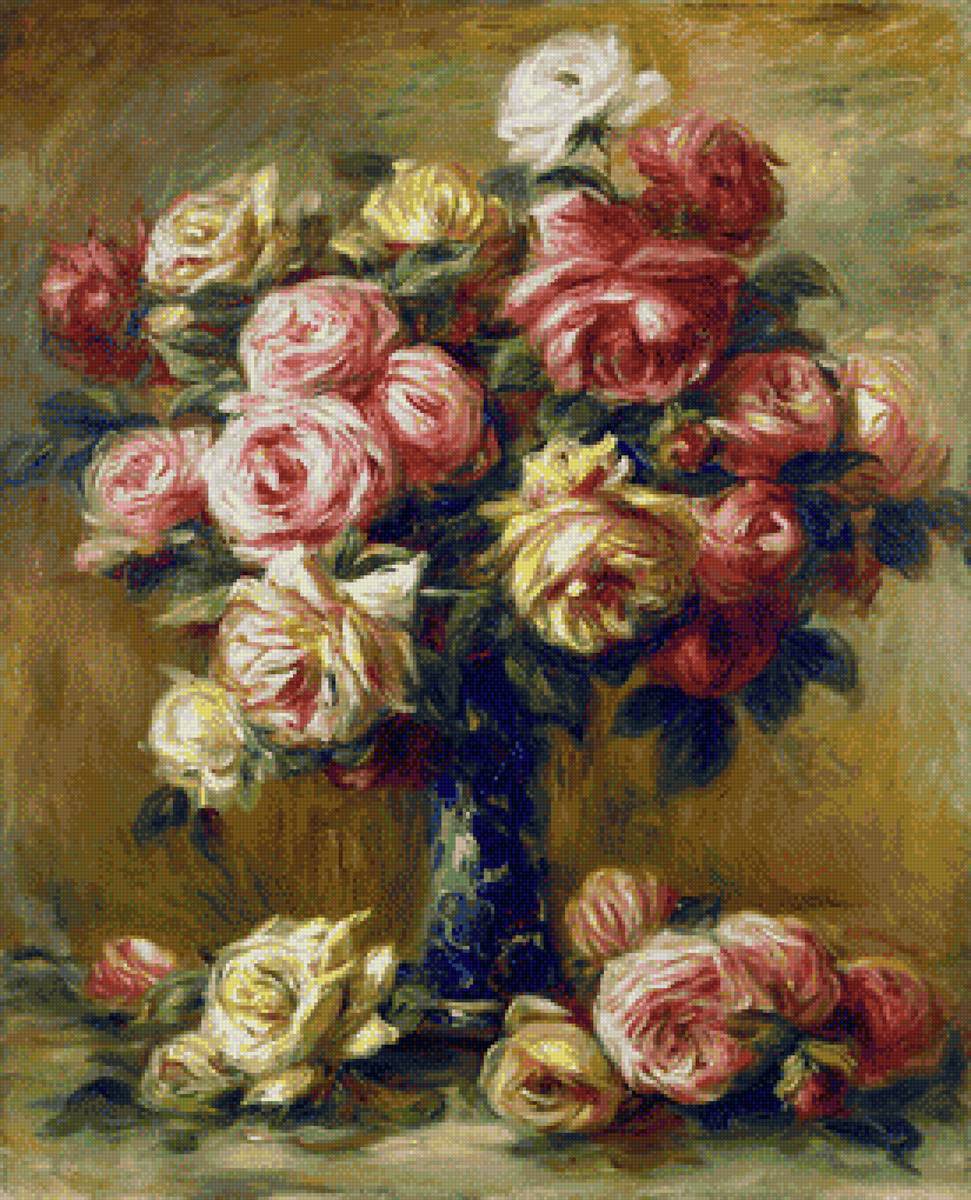 Пьер Огюст - Розы в вазе - картина, пьер огюст, розы в вазе, эрмитаж - предпросмотр