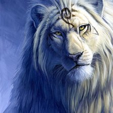 Схема вышивки «Синий лев»