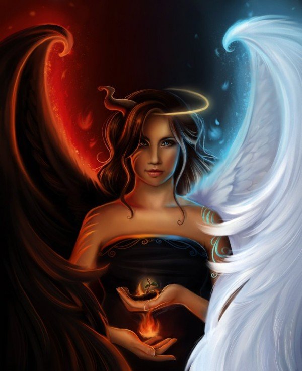 Ангел и демон - девушка, свет и тьма - оригинал