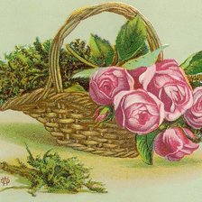Оригинал схемы вышивки «Корзину цветов» (№1417960)