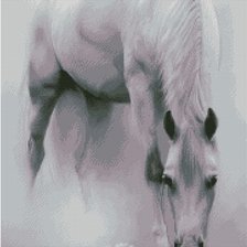 Оригинал схемы вышивки «лошадь в тумане» (№1418857)