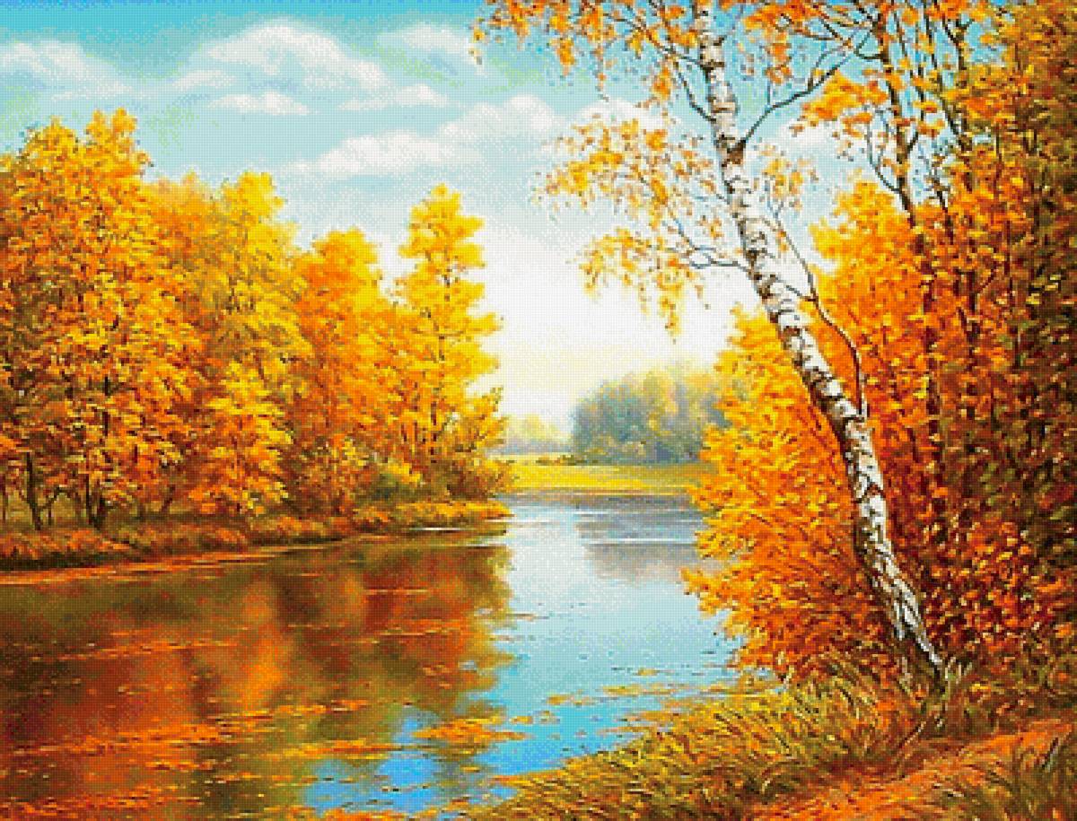 золотая осень - природа, осень, пейзаж - предпросмотр