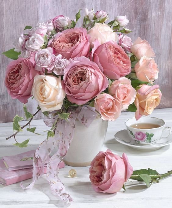 цветы в вазе - цветы, розы - оригинал
