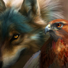 Оригинал схемы вышивки «волк и орел» (№1428861)
