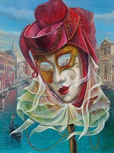 Венецианская маска Левин5 - маска, венецианский карнавал, тайна, венеция, праздник - оригинал