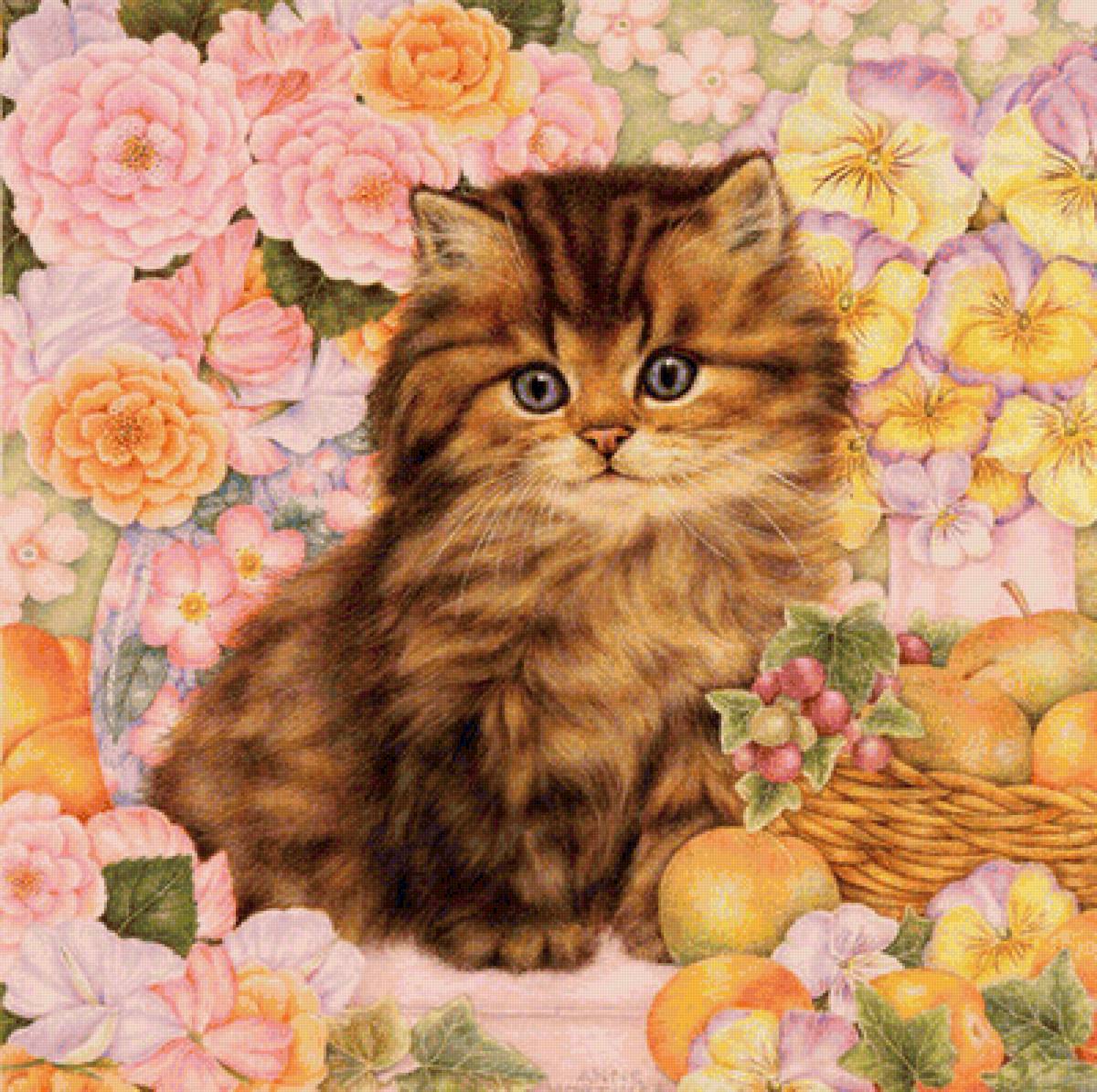 котик - цветы, лето, котенок, кот, коты, природа, котята - предпросмотр