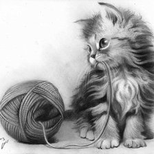 Оригинал схемы вышивки «кошка» (№1444117)