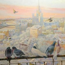 Оригинал схемы вышивки «Московские голуби» (№1445369)