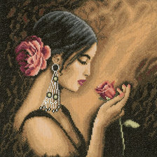 Оригинал схемы вышивки «испанка с цвете» (№1452557)