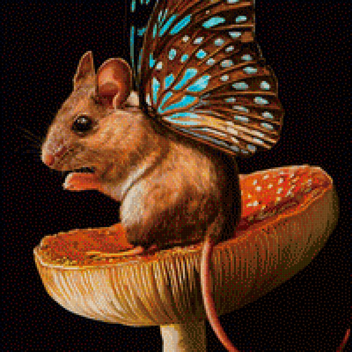 мышка - милота, животные, грибочек, мышь, мышка - предпросмотр