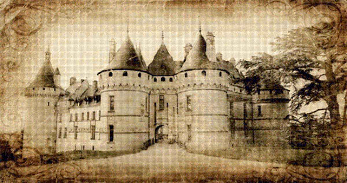 Замок - крепость, монохром, замок, средневековье - предпросмотр