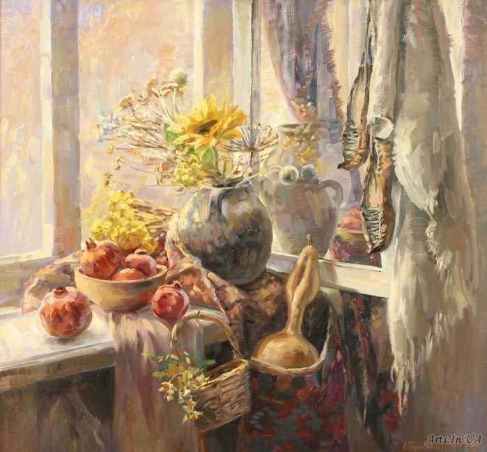 Натюрморт по картине Меружана Хачатряна - нур, у окна - оригинал