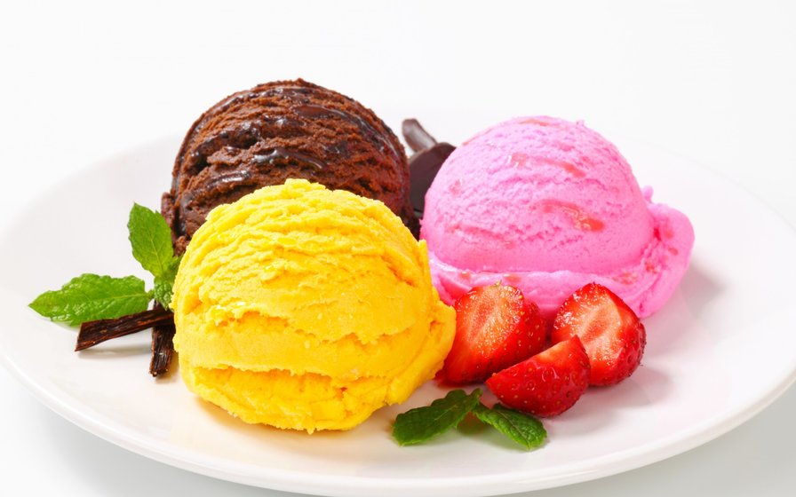 Мороженое - лето, мороженое, клубника, еда, сладости - оригинал