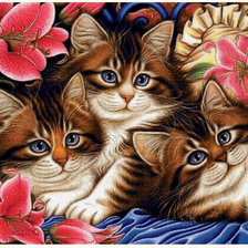Оригинал схемы вышивки «кошки» (№1472509)