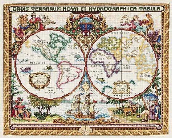 старинная карта мира - карта - оригинал