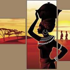Схема вышивки «африканка в пустыне»