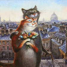 Оригинал схемы вышивки «петербургские коты» (№1483582)