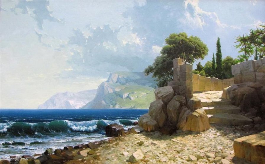 По картине М.Федорова - природа, море, солнце, берег - оригинал