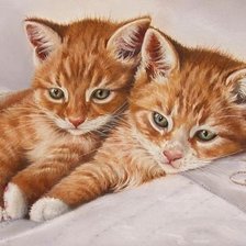 Оригинал схемы вышивки «рыжие котята» (№1487910)