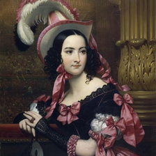 Оригинал схемы вышивки «дама в шляпе» (№1488047)