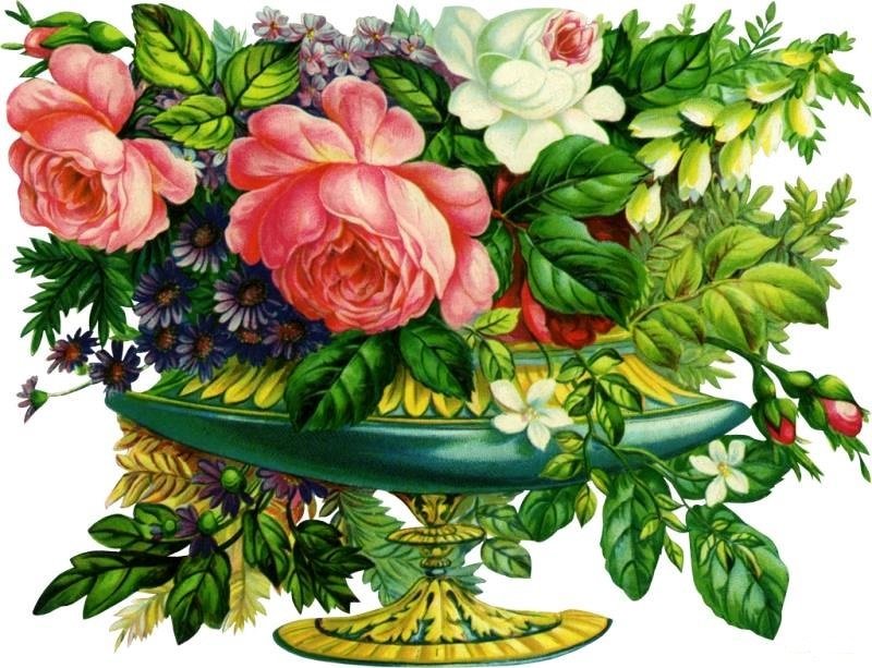 Серия "Флора" - цветы в вазе, розы, букет цветов - оригинал