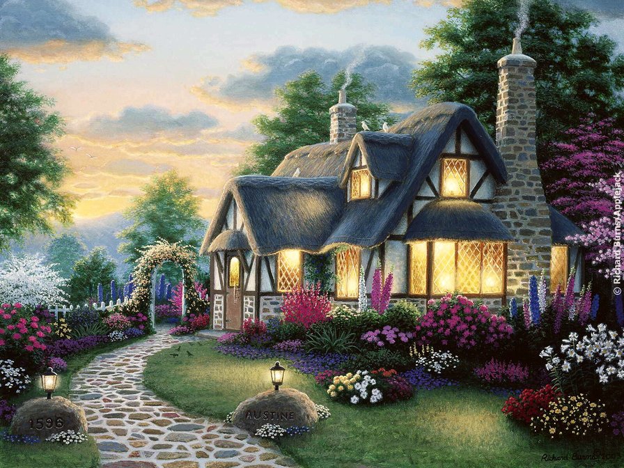 дом мечты - пейзаж, дом, деревня - оригинал