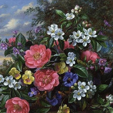 Оригинал схемы вышивки «цветы и небо» (№1499228)