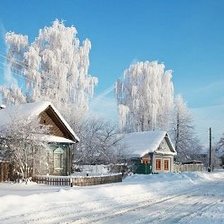 Оригинал схемы вышивки «зима в деревне 3» (№1499563)