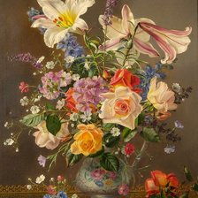 Оригинал схемы вышивки «kvety,váza» (№1504234)