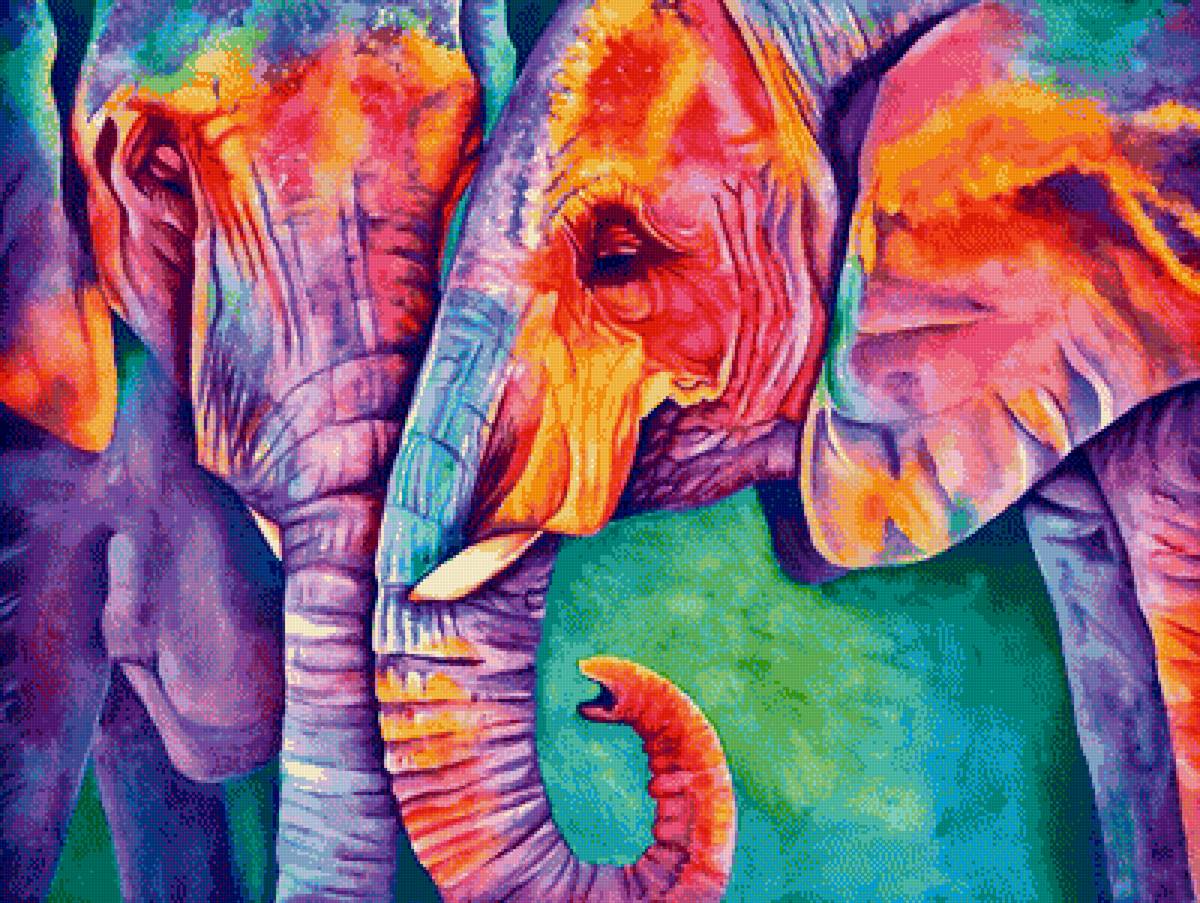 Мудрость слонов - цвет, слоны - предпросмотр